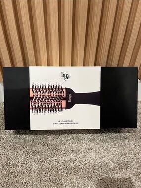 L’ange Le Volume 75mm 2‑in‑1 Titanium Round Brush Dryer — Black/Rose Gold